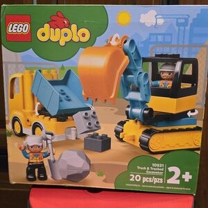 LEGO DUPLO Yellow, Orange & Blue Truck and Excavator Playset